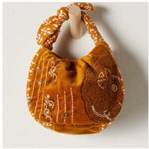 FREE PEOPLE Aria Mini Velvet Bag In Amber  - Factory Sealed